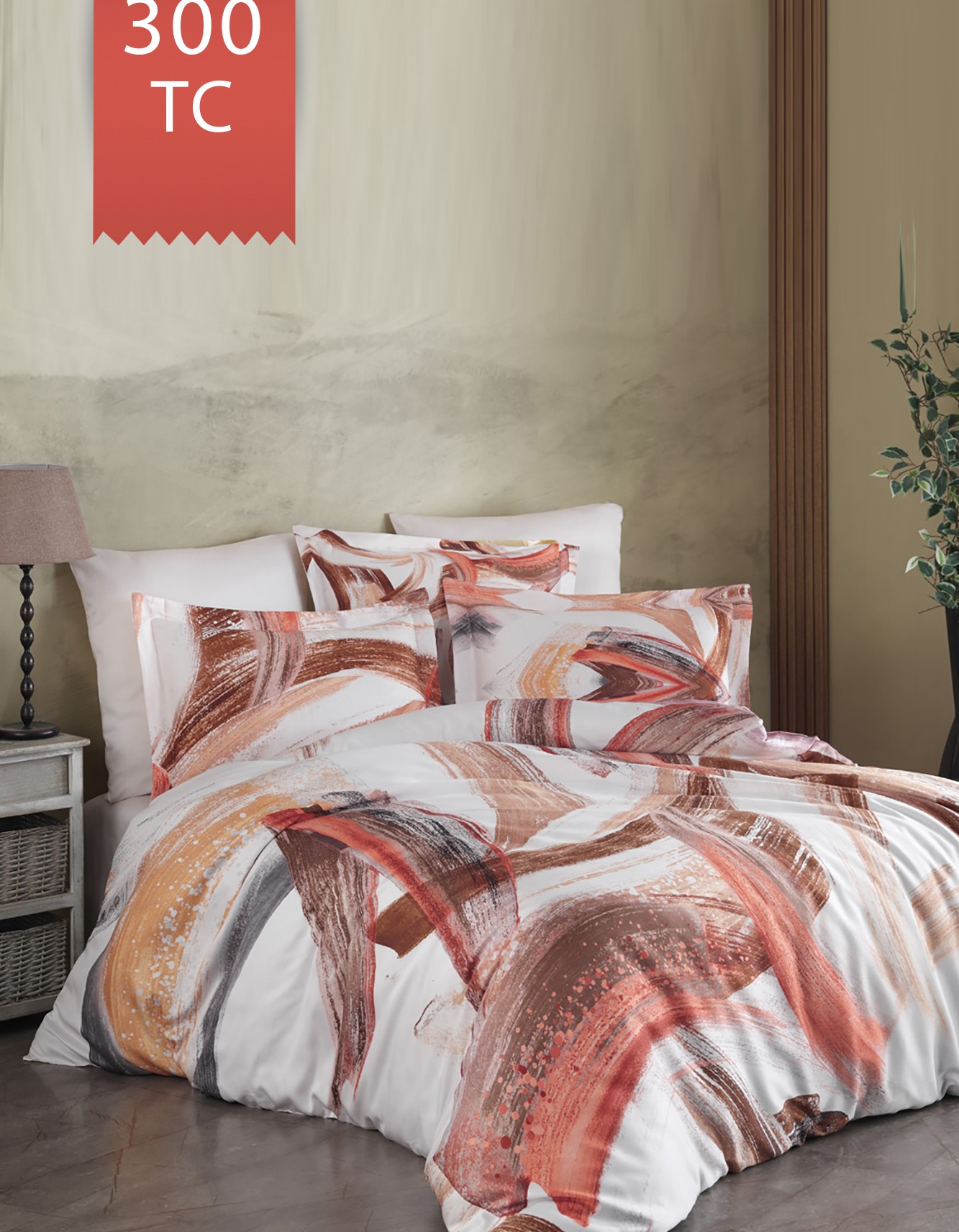 Varol Royal Saten Çift Kişilik 300TC Nevresim Takımı  - LİSA