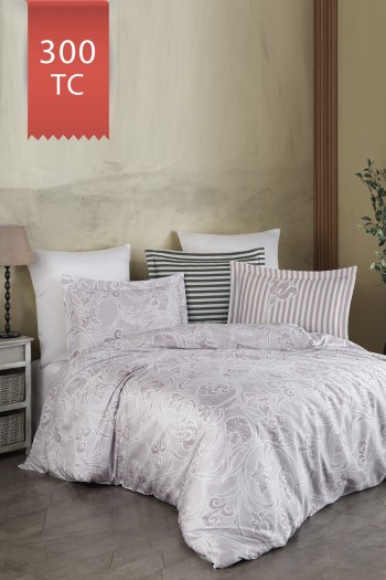 Varol Royal Saten King Size (Battal Boy) 300TC Nevresim Takımı - GRİDA