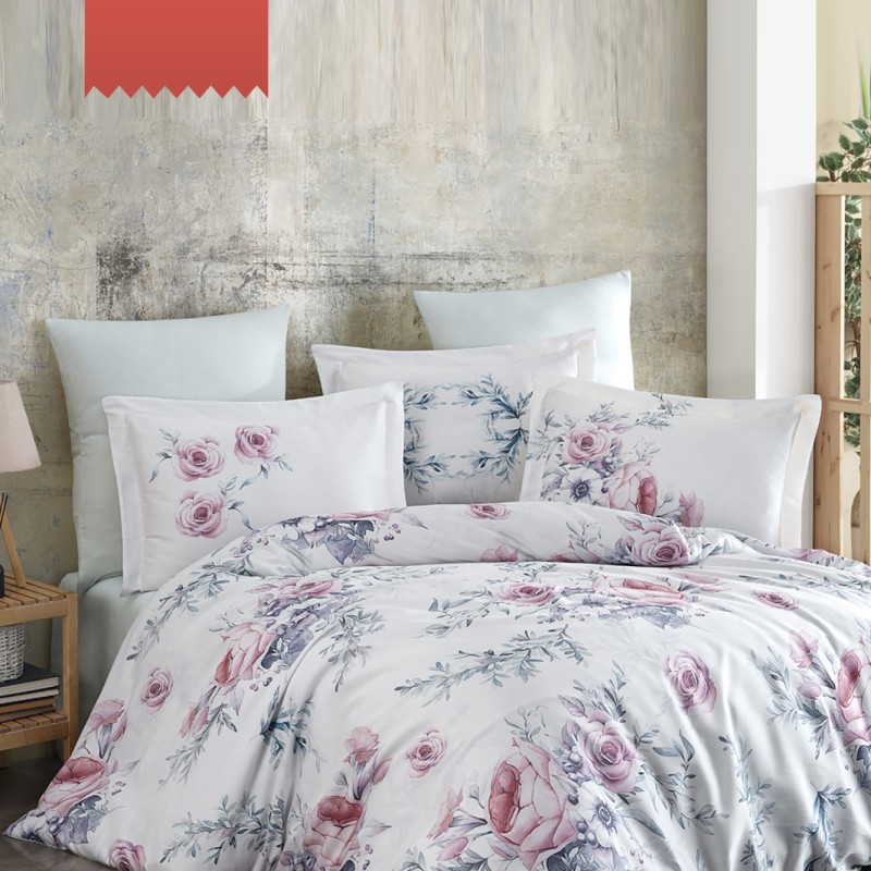 Varol Royal Saten King Size (Battal Boy) 300TC Nevresim Takımı - ROSALİNDA