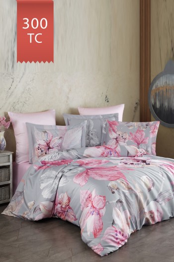 Varol Royal Saten Tek Kişilik 300TC Nevresim Takımı  - LİLYA