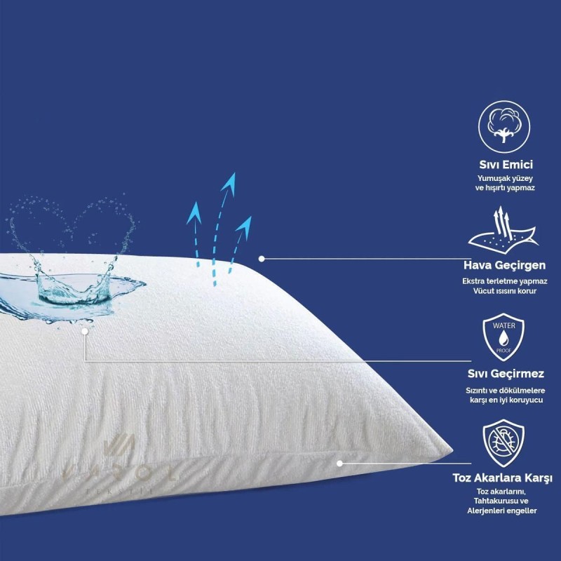 Varol Sıvı Geçirmez Yastık Koruyucu Alez 2 Adet