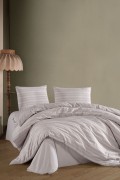 Varol Stripe Saten King Size (Battal Boy) Çarşafı Lastikli Nevresim Takım görseli 5