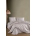 Varol Stripe Saten King Size (Battal Boy) Çarşafı Lastikli Nevresim Takım YEŞİL - BEJ