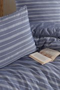 Varol Stripe Saten King Size (Battal Boy) Çarşafı Lastikli Nevresim Takım görseli 6