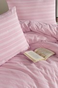 Varol Stripe Saten King Size (Battal Boy) Çarşafı Lastikli Nevresim Takım görseli 7