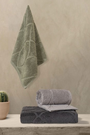 Varol Voli Serisi Micro Cotton 30x50cm 3 Lü Havlu Seti