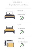 Varol Zeus Serisi Pamuk Saten Battal Boy (King Size) Nevresim Takımı - Beyaz görseli 2