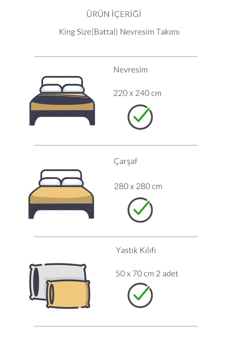 Varol Zeus Serisi Pamuk Saten Battal Boy (King Size) Nevresim Takımı - Beyaz detay görseli