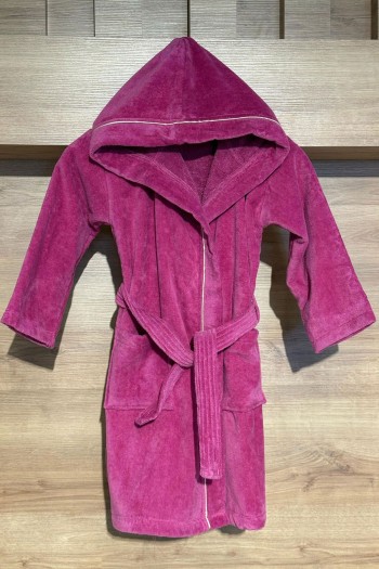 Yumuşak Dokulu Kapüşonlu Çocuk Bornozu