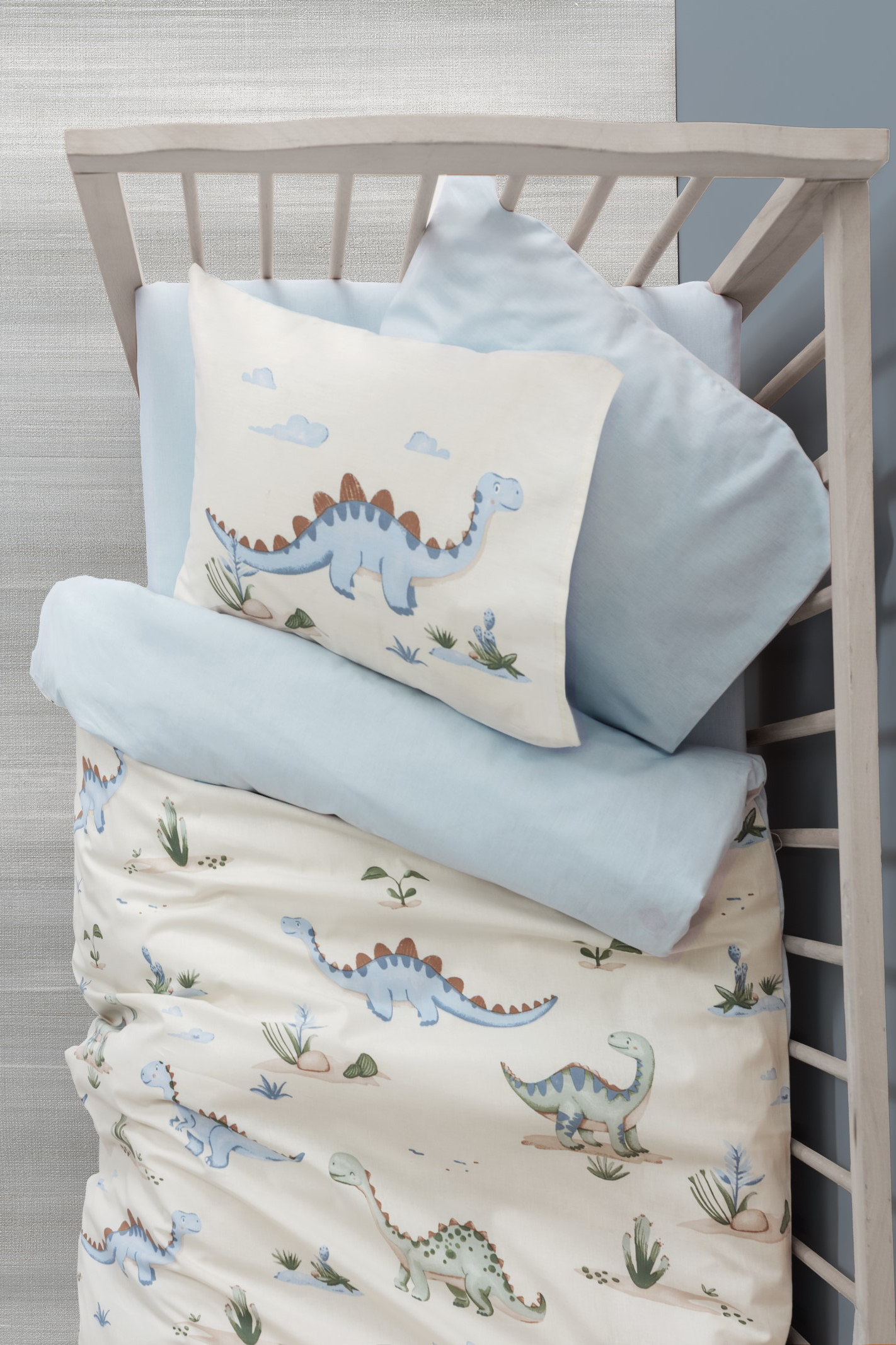Cotton Box Bebek Nevresim Takimi Dinoro Mavi