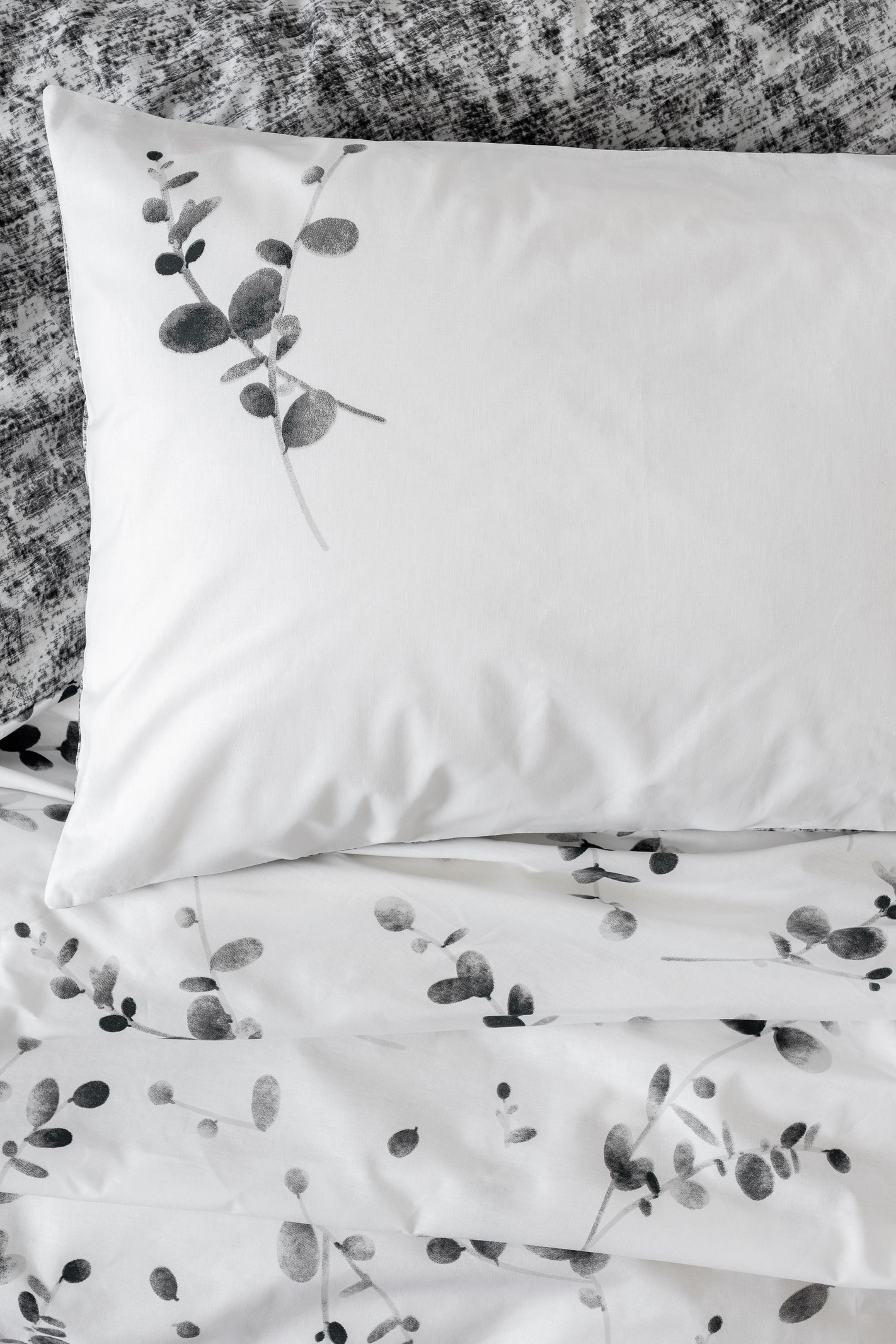 Cotton Box Dual Çift Kişilik Nevresim Takimi Elaria Antrasit doku detayı