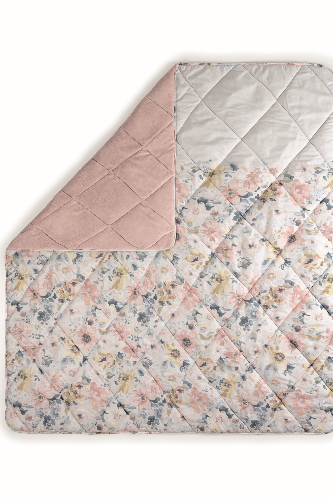 Cotton Box Velvet Çift Kişilik Yorgan Dalya Pudra 195x215 cm doku detayı