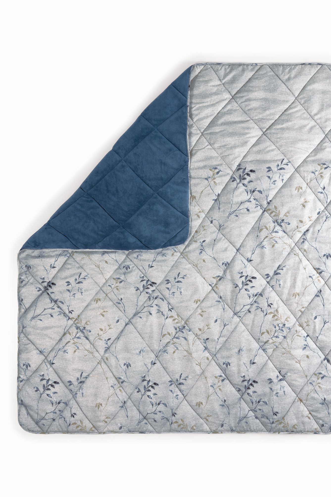Cotton Box Velvet Çift Kişilik Yorgan Nitsa Denim 195x215 cm doku detayı